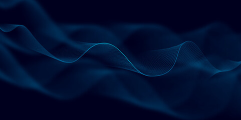 Futuristic Blue Wave Pattern for Digital Design. Modern Flowing Wave Background for Banner. Wave. Illustration. 
