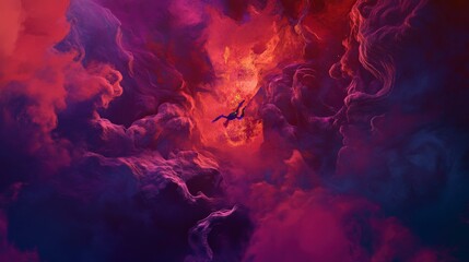 Abstract Colorful Landscape: A Descent into a Vibrant Vortex of Colors