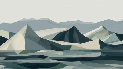 Geometric Mountain Range: A Minimalist Landscape Art