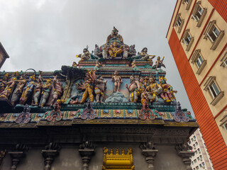 Sri Veeramakaliamman Temple at 141 Serangoon Road at Belilios Road in Little India, Rochor district in Central Area, Singapore. 