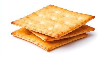 Delicious Crispy Crackers: A Close-Up of Three Golden Brown Crackers