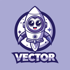 Energetic Rocket Mascot Cartoon Character Logo Illustration
