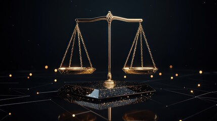Golden Scales of Justice:  A Symbol of Balance and Equity in a Digital Age