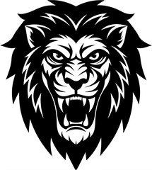Fototapeta premium Angry Chimpanzee head simple black silhouette, Black silhouette vector icon, silhouette illustration