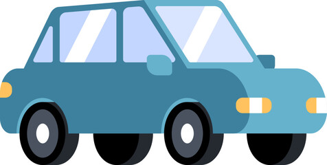 Vector illustration of a red car in three-quarter view created with Adobe illustrator