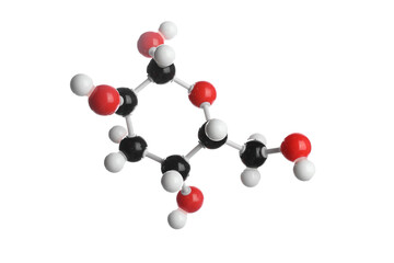 Molecule of glucose isolated on white. Chemical model