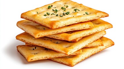 Fototapeta premium A Stack of Delicious Herb Crackers