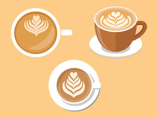 vector illustration of a Café au Lait Coffee with Milk