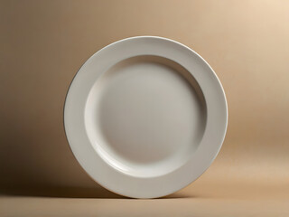 plate standing on neutral surface, vertical layout
