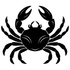 crab simple black silhouette, Black silhouette vector icon, silhouette illustration