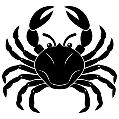 crab simple black silhouette, Black silhouette vector icon, silhouette illustration