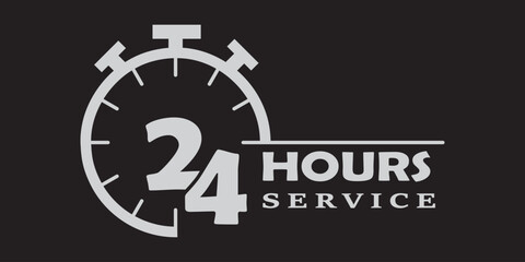 24, hour, icon, 7, service, emergency, logo, call, clock, time, week, badge, stamp, vector, customer, seven, support, design, 365, modern, delivery, online, business, arrow, isolated, illustration, la