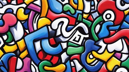 Vibrant Abstract Colorful Doodle Art: A Symphony of Shapes and Hues
