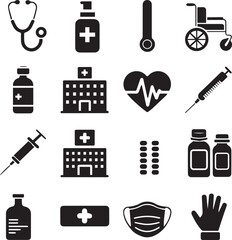 Set of medical icons vector art