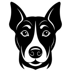 Dog head simple black silhouette, Black silhouette vector icon, silhouette illustration