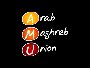 AMU - Arab Maghreb Union acronym, business concept background