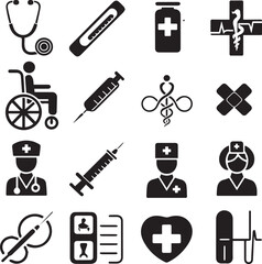 Set of medical icons vector art