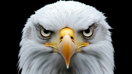Obraz premium Close up portrait of a majestic eagle staring forward directly
