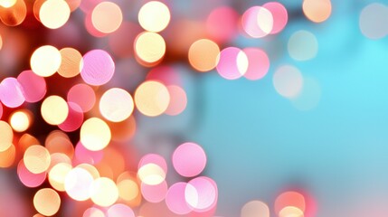 Obraz premium Colorful out of focus lights against a light blue background