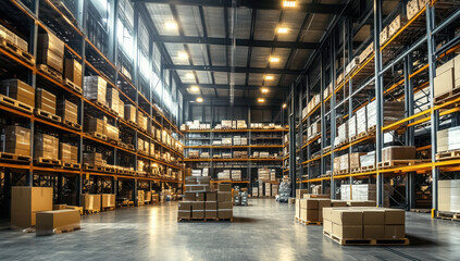 Large hangar warehouse industrial and logistics company.
