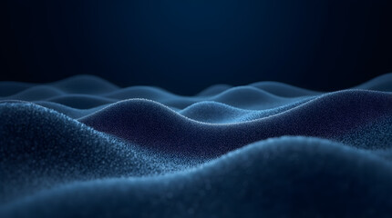 Obraz premium Moody Grainy Deep Blue Abstract Art Undulating Surface Shadows Highlights