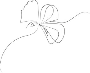 Continuous oneline art vector of a butterfly in outline style