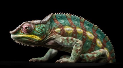 Obraz premium Vibrant Chameleon with Intricate Skin Patterns
