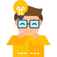 Think Outside The Box Icon Vector Element
