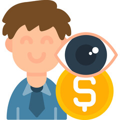 Exploring Coin Icon Vector Element