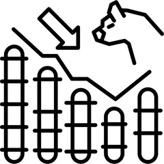 Bear Market Icon Vector Element