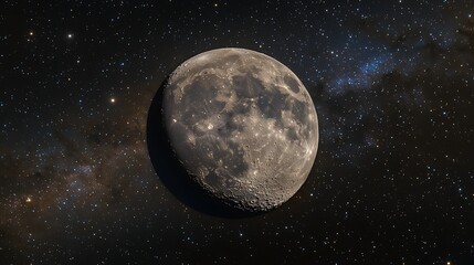 Fototapeta premium Moon in a starry night sky