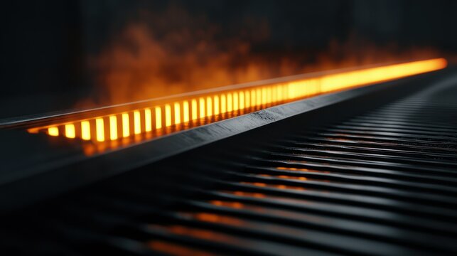 An Industrial Apparatus Emitting Radiant Heat In A Dark Space