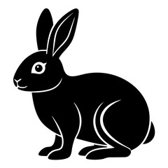 rabbit simple black silhouette, Black silhouette vector icon, silhouette illustration