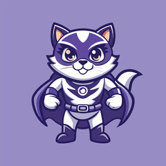 Obraz premium Empowered Feline Super Hero: Vector Illustration in EPS