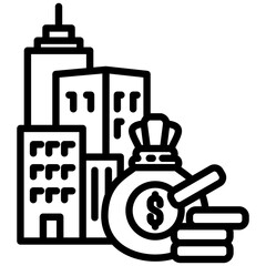 Investment icon in Outline Style. Simple Vector Design. Simple Vector Outline Icon