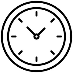 Clock icon in Outline Style. Simple Vector Design. Simple Vector Outline Icon