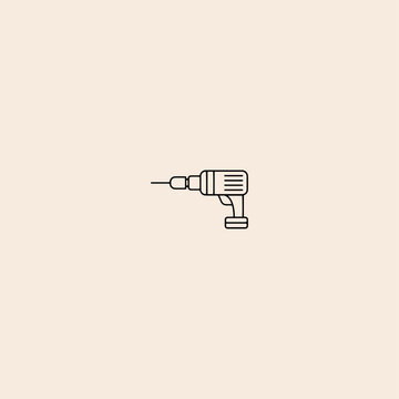 recommend clip art: Electric drill icon flat vector design.