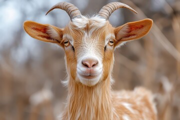 Fototapeta premium Goat with expressive face in natural habitat