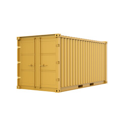 container isolated on yellow