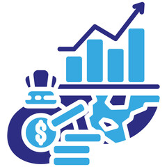 Economic icon in Glyph Dual Color Style. Simple Vector Design. Simple Vector Glyph Icon