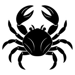 crab simple black silhouette, Black silhouette vector icon, silhouette illustration