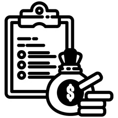 Financial Planning icon in Mix Filled Style. Simple Vector Design. Simple Vector Outline Filled Icon