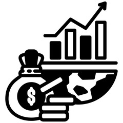 Economic icon in Mix Filled Style. Simple Vector Design. Simple Vector Outline Filled Icon