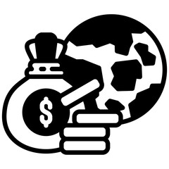 Global Economy icon in Mix Filled Style. Simple Vector Design. Simple Vector Outline Filled Icon