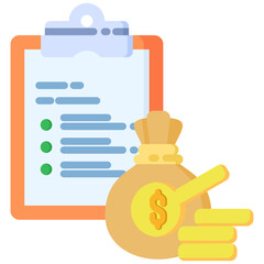 Obraz premium Financial Planning icon in Flat Color Style. Simple Vector Design. Simple Vector Flat Icon