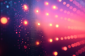 Fototapeta premium Modern stage with LED projection screens displaying energetic abstract motion visuals