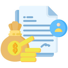 Earnings icon in Flat Color Style. Simple Vector Design. Simple Vector Flat Icon