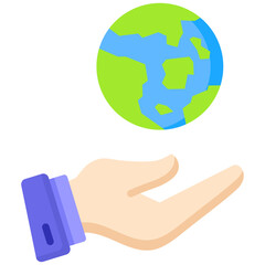 World icon in Flat Color Style. Simple Vector Design. Simple Vector Flat Icon