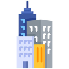 Company icon in Flat Color Style. Simple Vector Design. Simple Vector Flat Icon