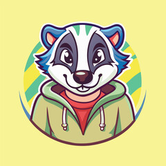 EPS 10 Vector Illustration of a Badger Character with Unique Design